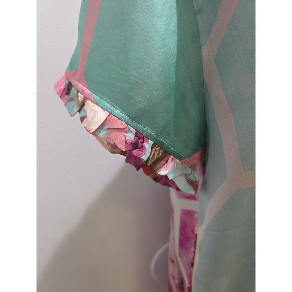 Johnny Was Hunny Nahia Tunic Size Small Boho Silk Top Blouse Floral Designer - Picture 3 of 12